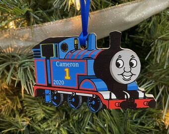 Thomas the train wood Ornament Wood 2D (Unfinished Back)