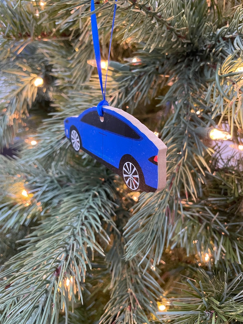 Tesla Car Christmas Ornament Electric Vehicle Holiday Wood 2d Etsy Canada