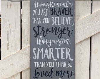 Always Remember You Are Braver Wooden Signs With Quotes - Temu