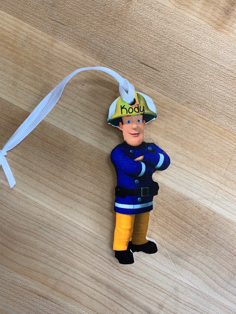 Fireman Sam wood Ornament / Christmas Tree / holiday ornament Etsy