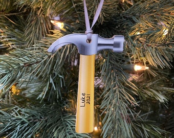 Christmas Contractor Tools Glass Blown Ornaments For Christmas Tree Claw Hammer