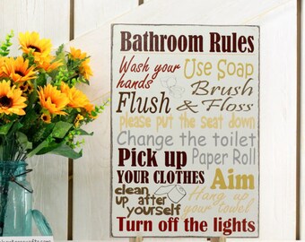 Bathroom Rules Sign