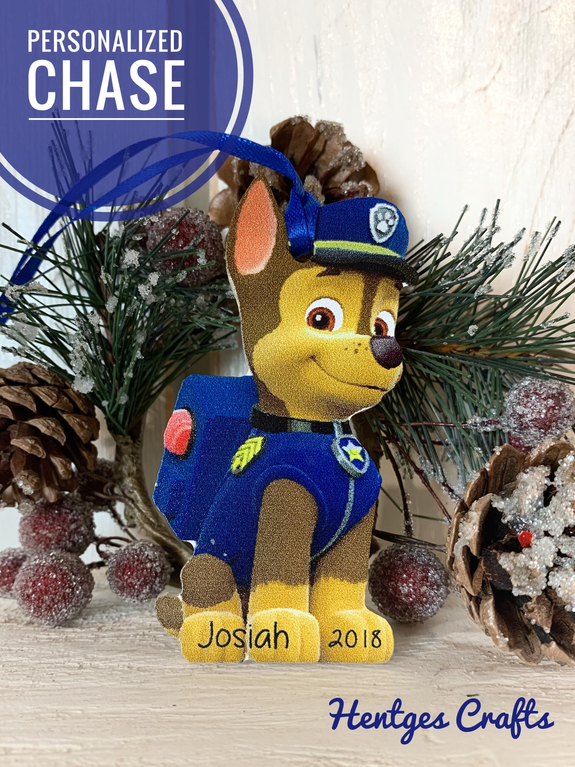 Chase Paw Patrol Christmas wooden ornament / Christmas tree / Etsy