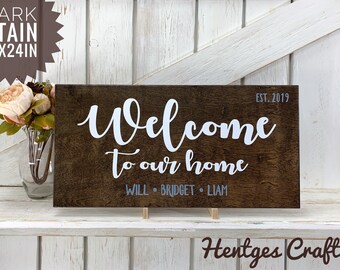 Personalized Welcome to Our Home Sign Custom Welcome Sign for ...