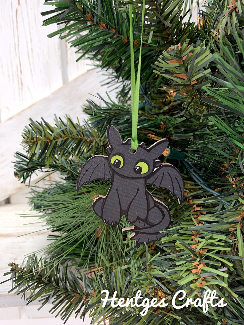 Toothless How to train your dragon ornament Wood 2D 