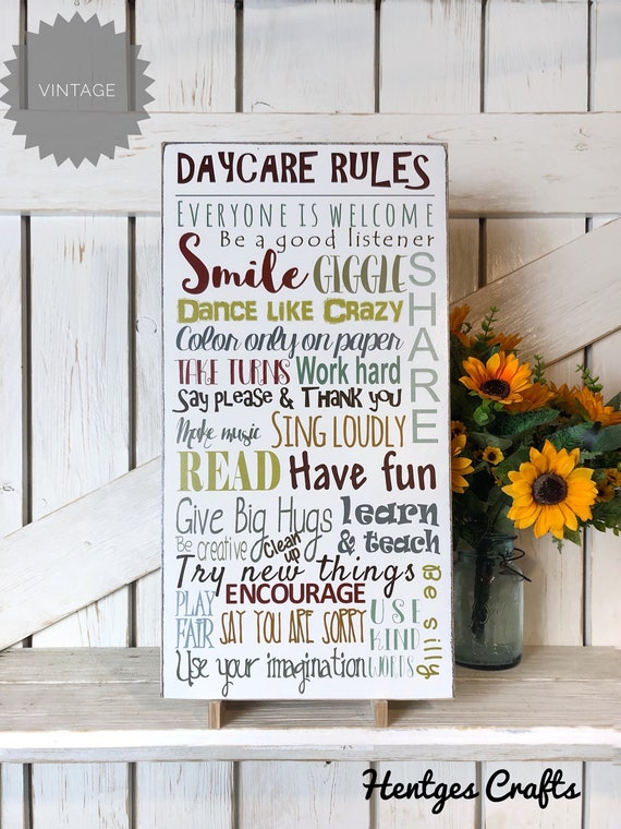Daycare Rules Sign Etsy