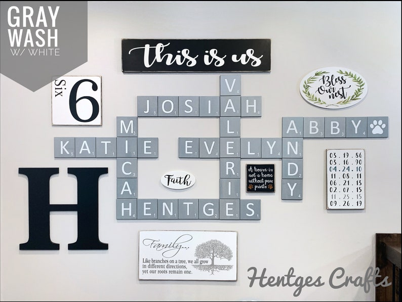 Scrabble tile wall art 4 inch/ Large scrabble tiles / jumbo Etsy