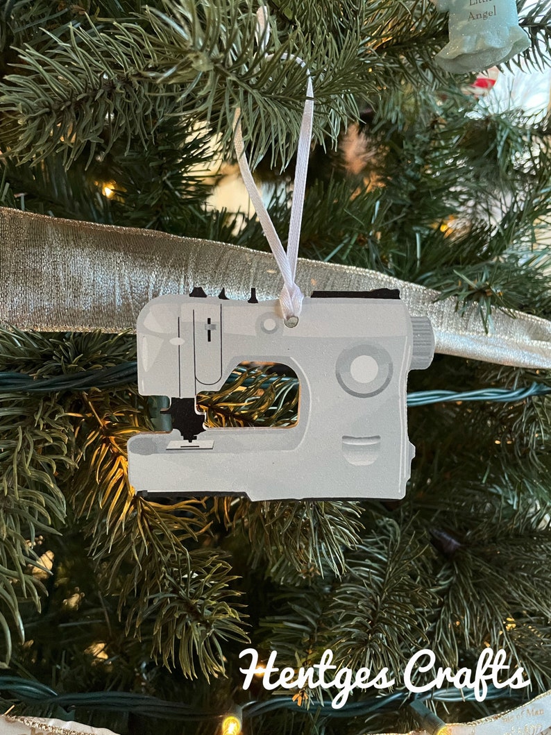 Sewing Machine Christmas Ornament Wood 2D unfinished Back Etsy
