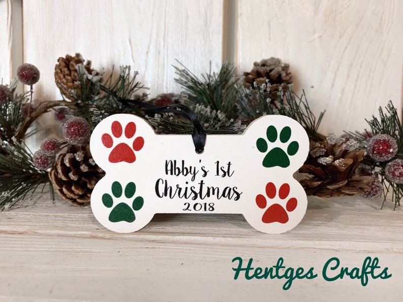 Puppy's First Christmas 2021 wood ornament / dog ornaments / New puppy ornament / Stocking Stuffer / pet lover / 