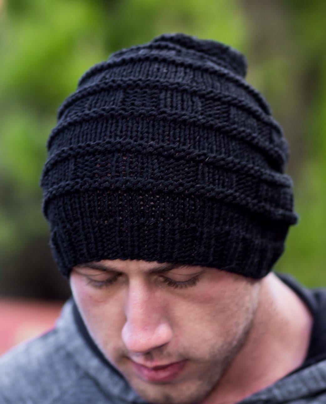 Hat Man Black Slouchy 100% Merino Wool Long Beanie Black - Etsy