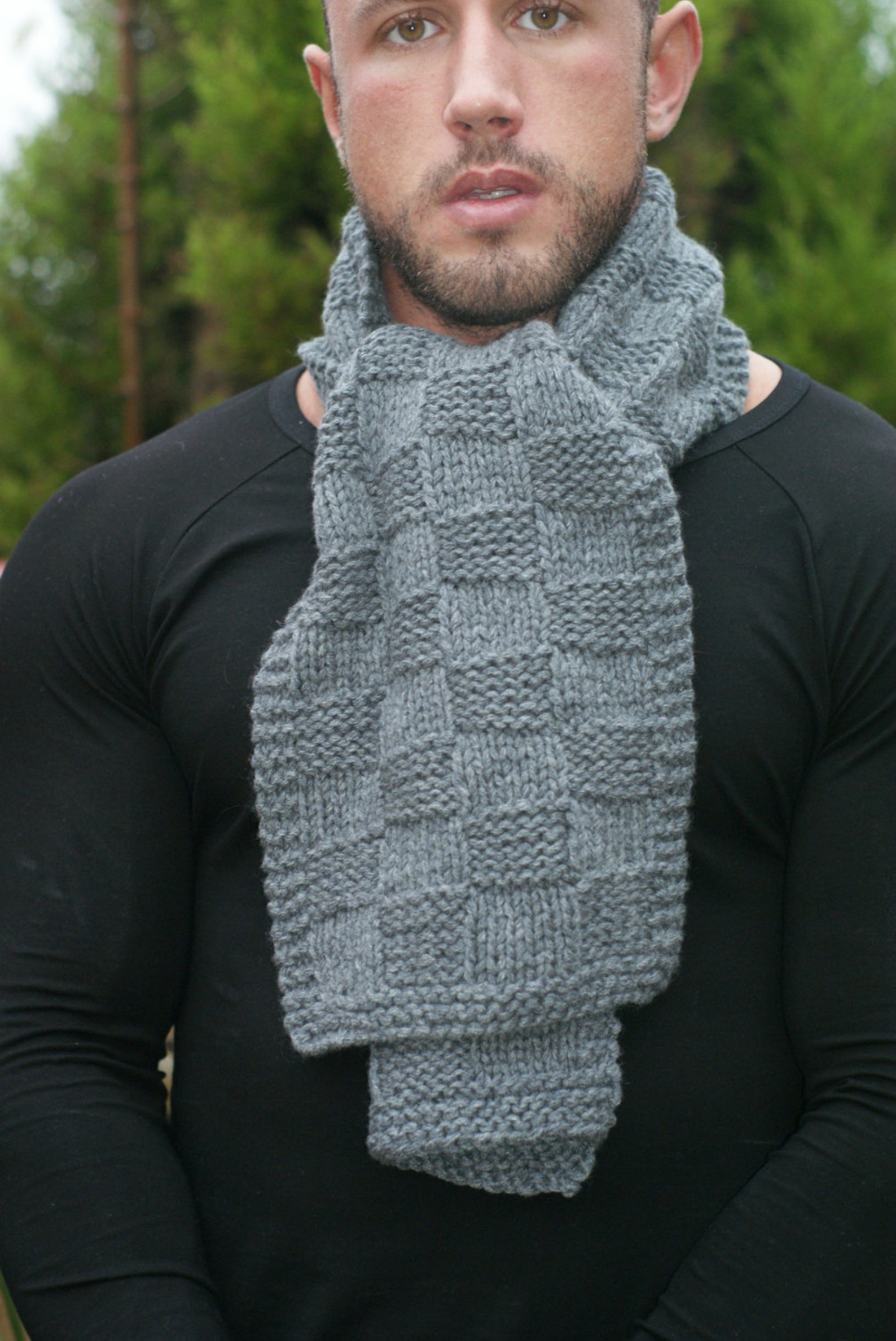 Men Scarf Gray Gray Scarf Winter Gray Cashmere Grey Scarf - Etsy