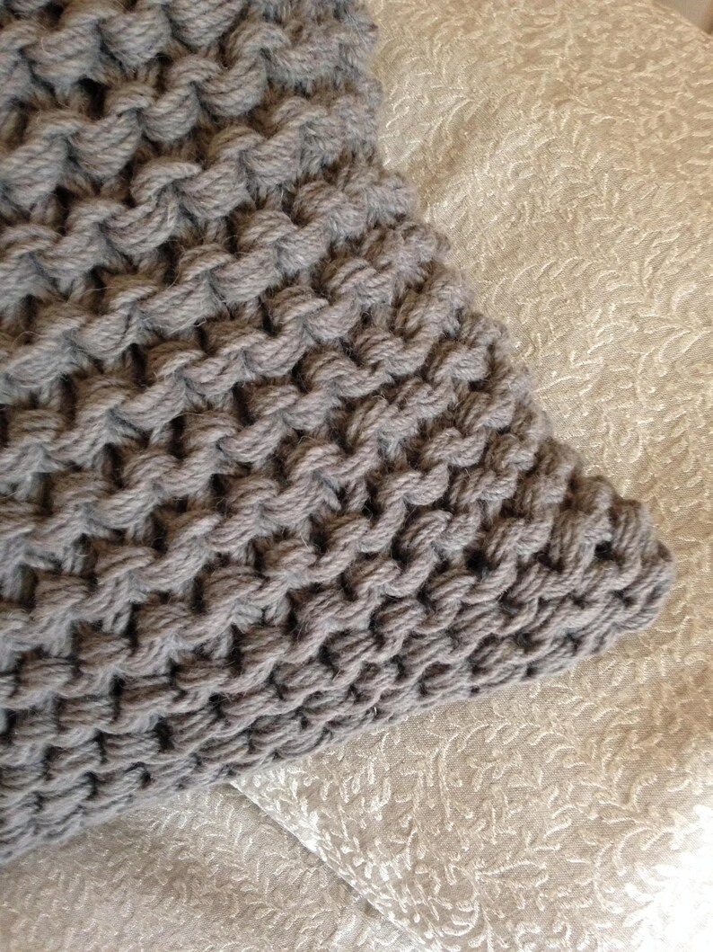 Huge Knit Cushion Grey Chunky Knit Chunky Yarn Etsy