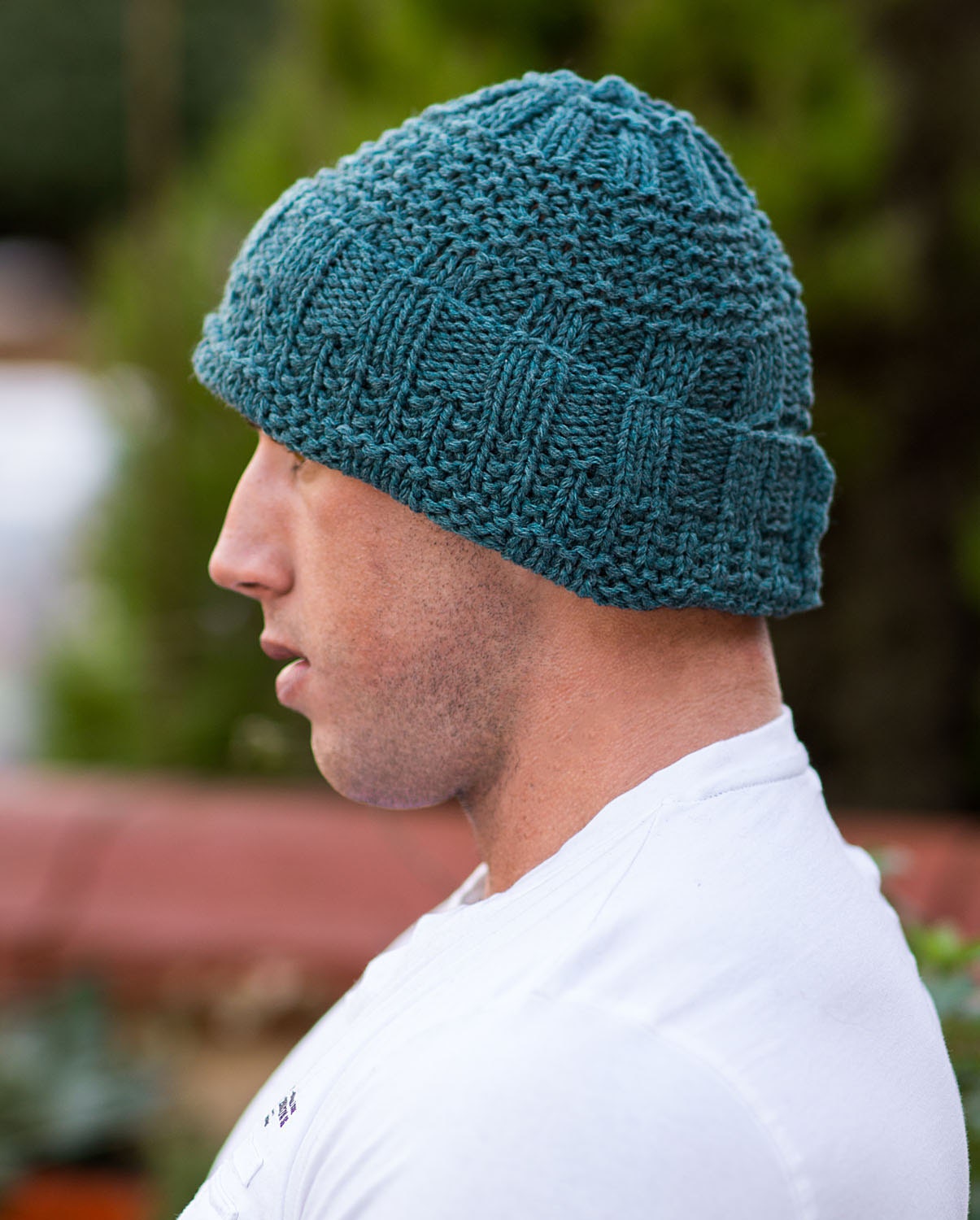 Men's Cashmere Hat, Silk, Cashmere, Teal Blue, Long Slouchy, Beanie