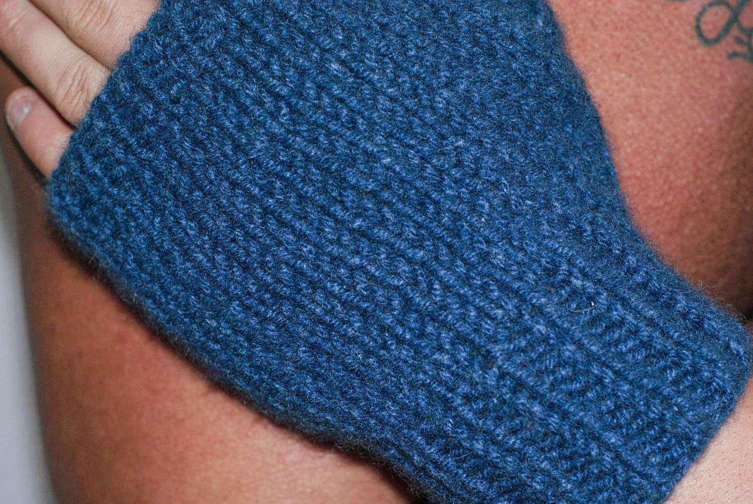 Mens Cashmere Fingerless Gloves Blue Cashmere Loro Piana Etsy