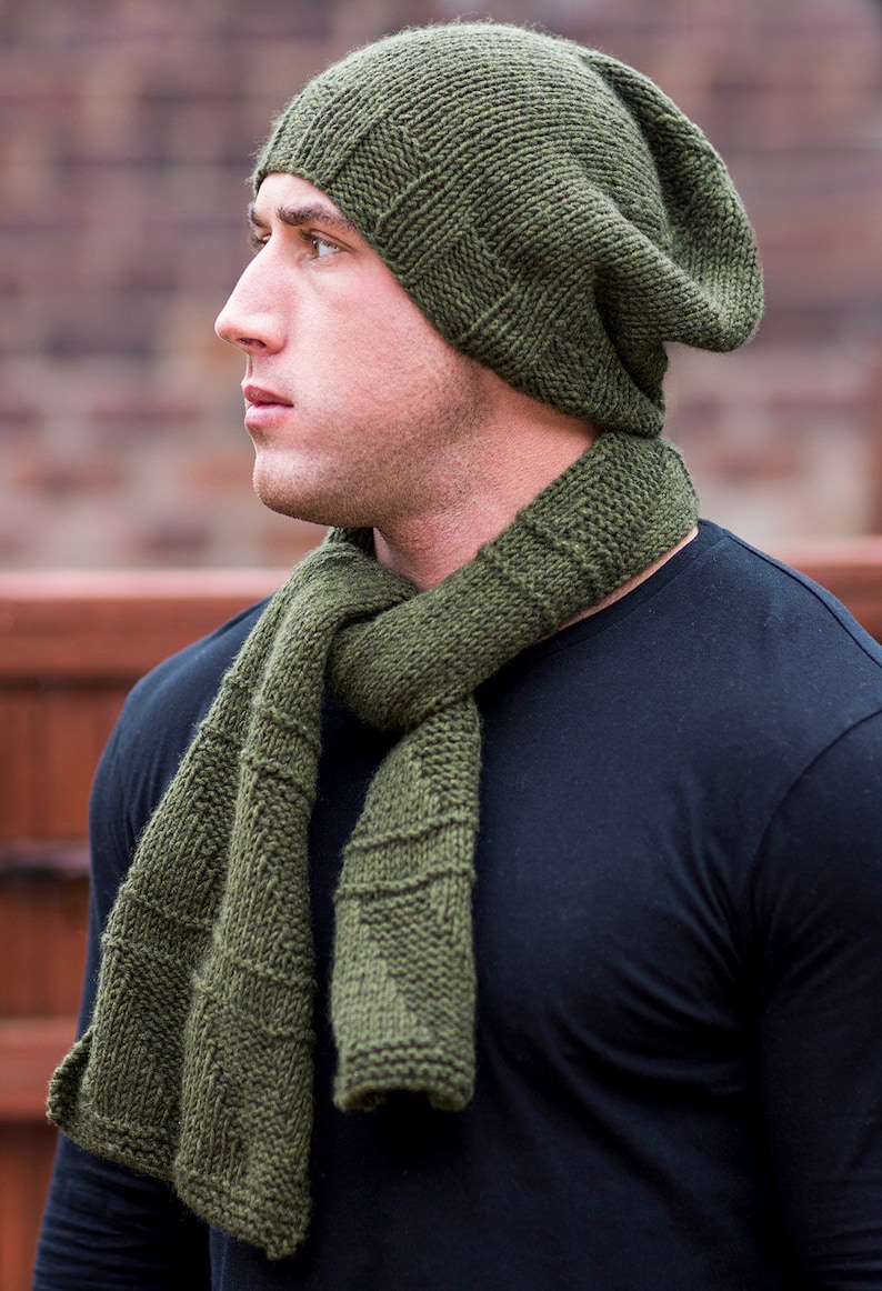 Scarf Men's Cashmere, Green, Loro Piana, Hand Knitted, Classic ...