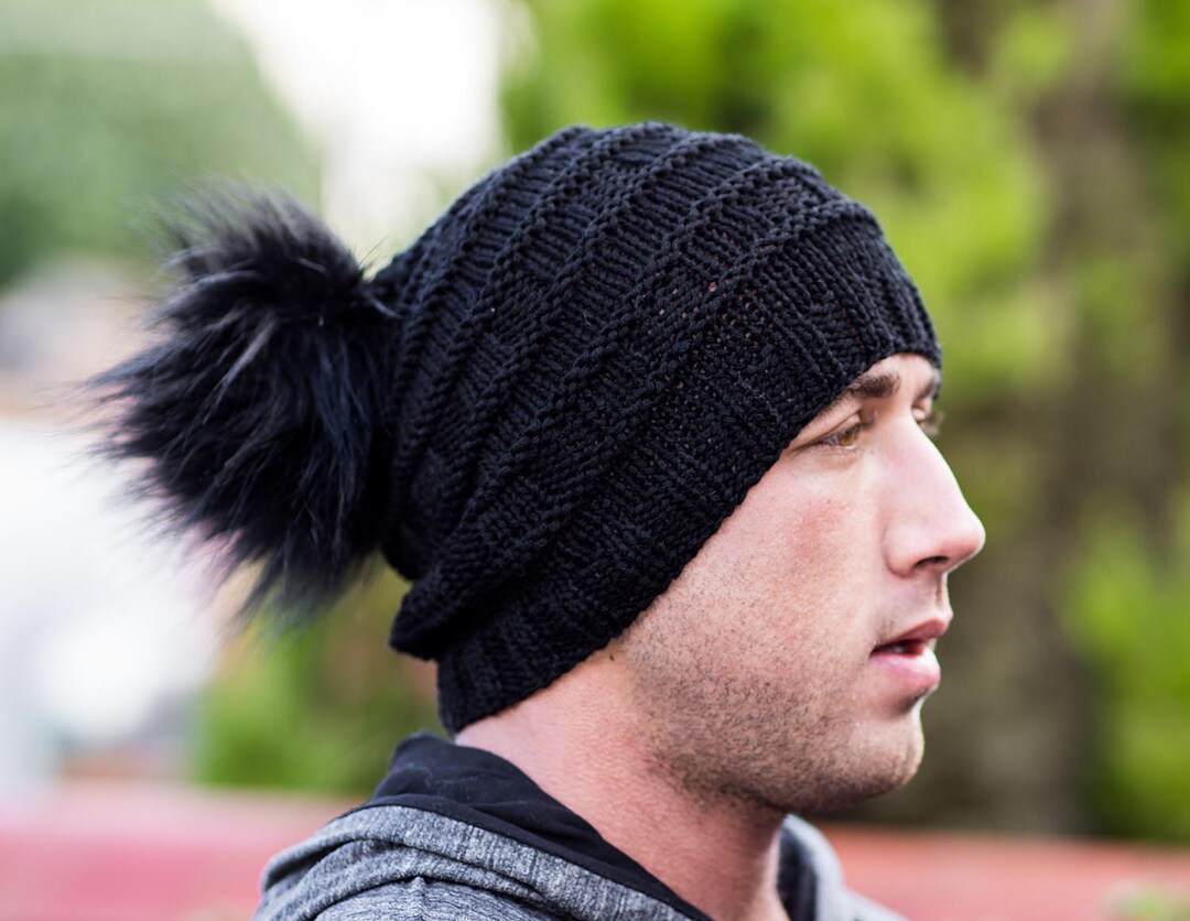 Mens Black Hat, Slouchy, Black Large, Pom Pom, Long Beanie, Hand Knitted, 18 Pom Pom, Winter Hat, Knit, Soft, Gift for Him, Hand Knit, - Etsy Mens Black Hat, Slouchy, Black Large, Pom Pom, Long Beanie, Hand Knitted, 18 Pom Pom, Winter Hat, Knit, Soft, Gift for Him, Hand Knit, - Etsy