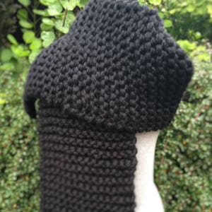 Men Scarf Chunky Knit Scarf Black Knit Scarf Chunky Yarn Hand