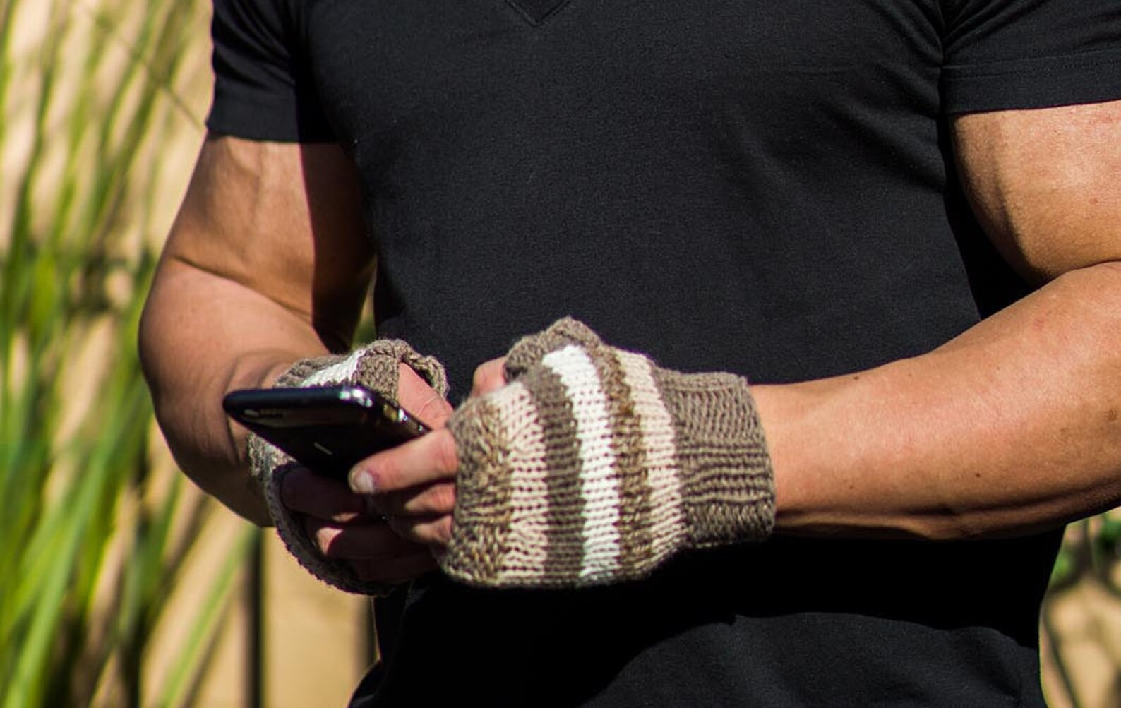 Men Fingerless Gloves Cashmere Beige Italian Etsy UK