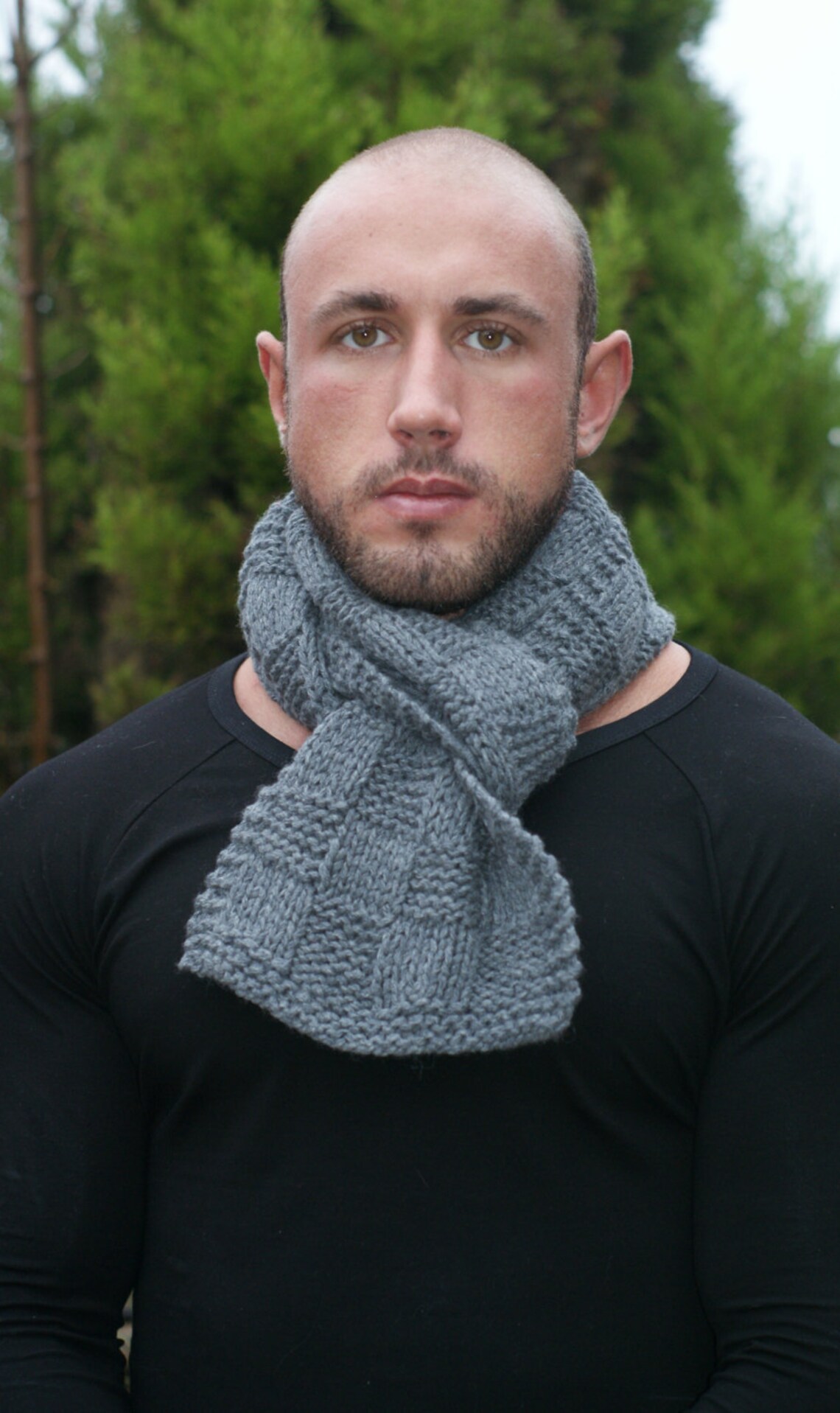 Men Scarf Gray Gray Scarf Winter Gray Cashmere Grey Scarf Etsy