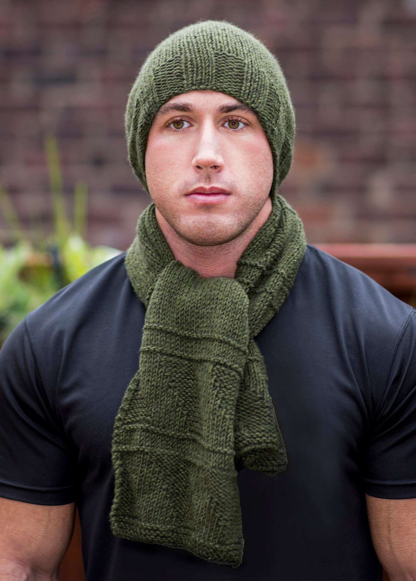 Scarf Men's Cashmere, Green, Loro Piana, Hand Knitted, Classic ...
