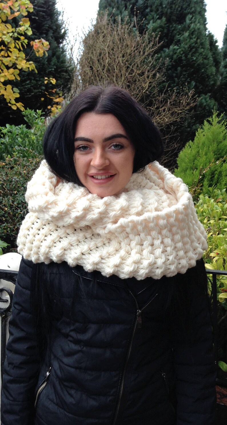 Long Brown Chunky Scarf Knit Scarf Brown Scarf Claire Cowl Etsy UK