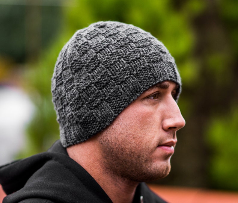 Mens Cashmere Hat Silk Grey Beanie Grey Italian Charcoal Etsy