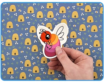 Les-bee-an Bee Sticker - LGBT Lesbian Pride Bee on Matte Vinyl