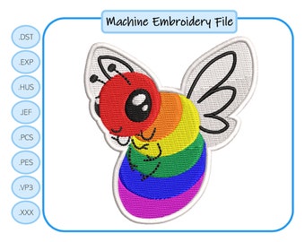 LGTBee Digital Embroidery Design Download (2 sizes included)