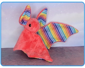 Francis the Strawberry Pink Pride Rainbow Bat Plush
