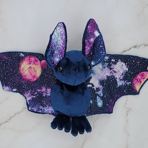 Nova the Navy Blue Galaxy Bat Plush