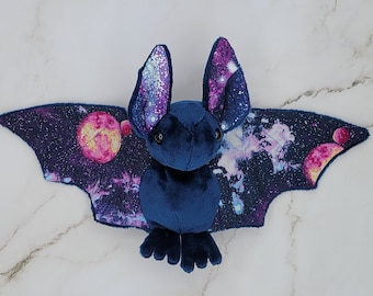 Nova the Navy Blue Galaxy Bat Plush