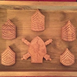 SNCO and Officer Wood Rank Insignias Small and Extra Small