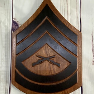 SNCO and Officer Wood Rank Insignias Extra Large and Large Sizes