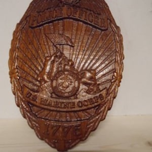 Small Military Police Badge in Hardwood