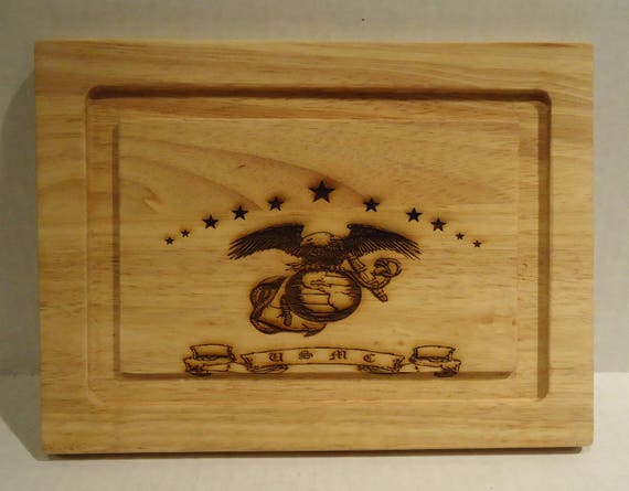 Hardwood Retro E G A Usmc Cutting Board Small Etsy