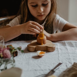 Wooden Egg Cup - Bear - Children&#39;s Breakfast Tableware - Easter Breakfast