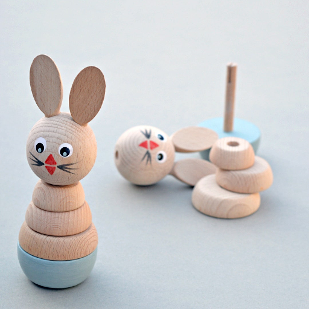 Wooden Rabbit Stacking Toy – Sustainable Beechwood - Etsy