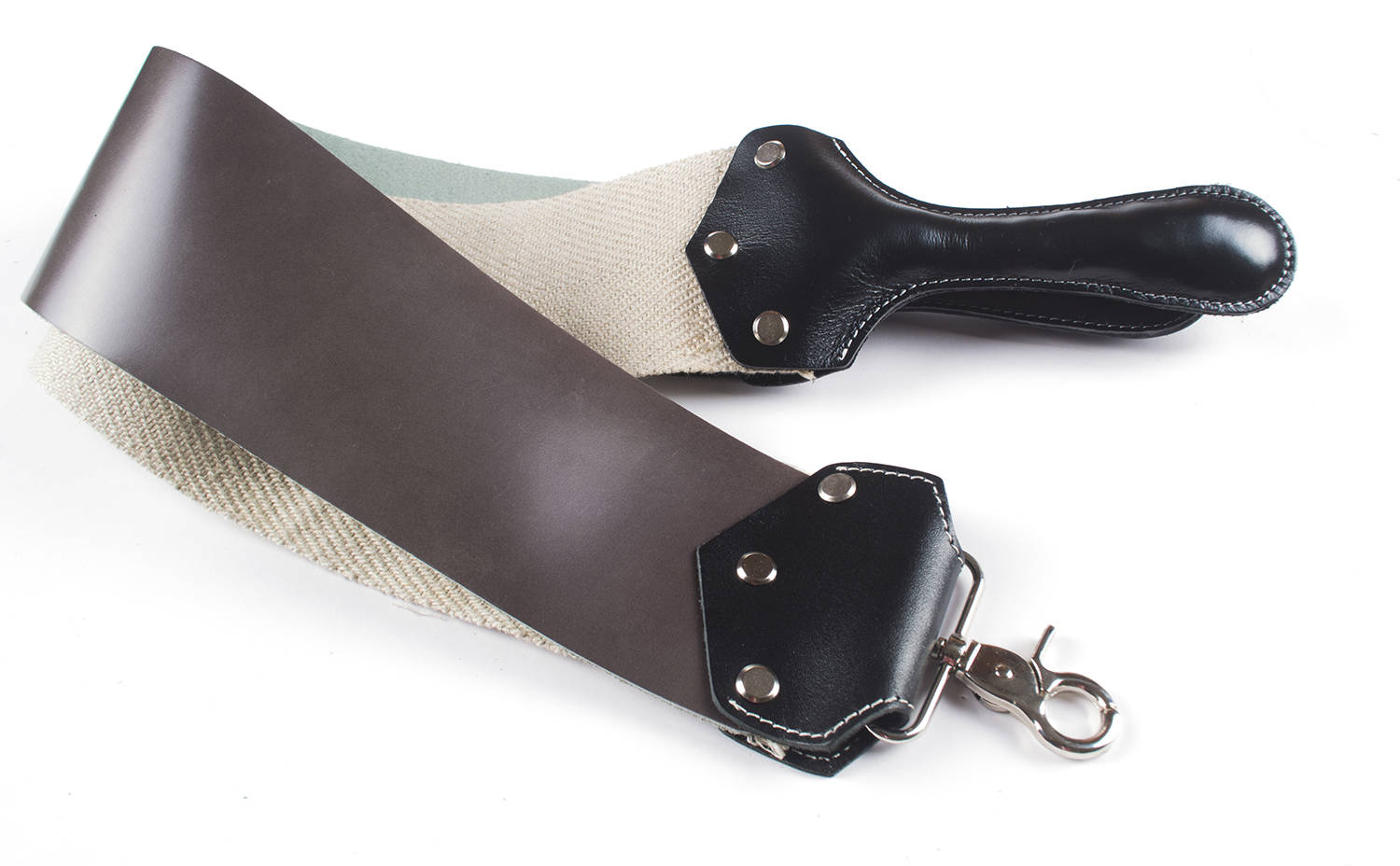 Shaded grey Leather Linen Razor Strop Straight Cut Throat Etsy