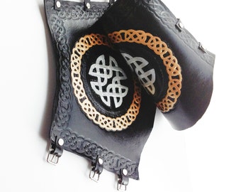 Leather Arm Bracers, Full Forearm, LARP, SCA, Renaissance, Completely Handmade!