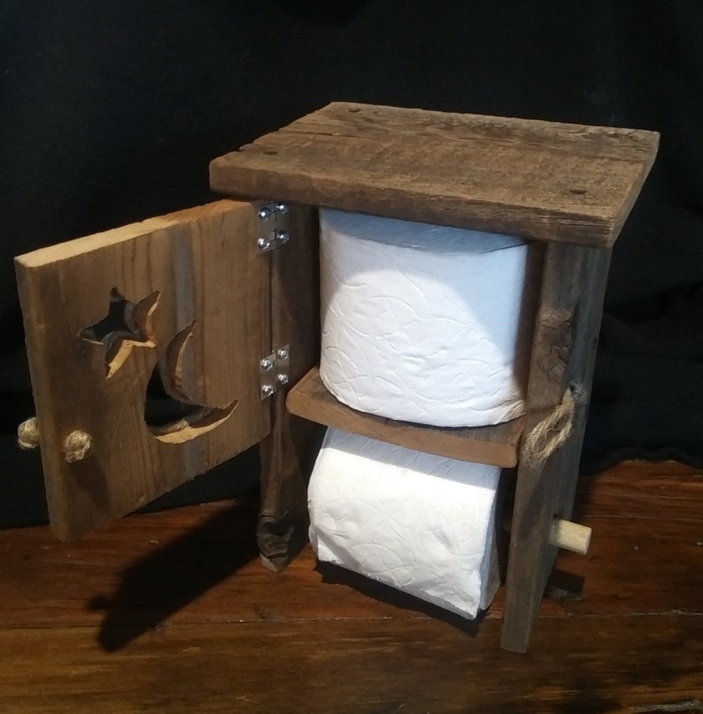 Rustic Outhouse Toilet Paper Holder & 1 Roll Storage Etsy