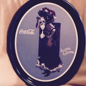 1991 Coca Cola Tray with 1912 Calendar Girl Ad