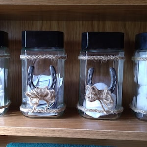 Rustic Bathroom Canister Sets, Made from Recycled Coffee Jars