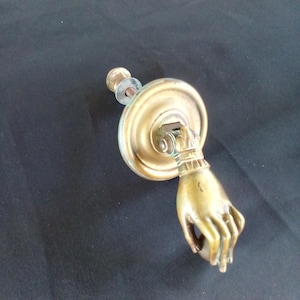 Victorian Brass Hand Door Knocker from the 1930&#39;s to 40&#39;s