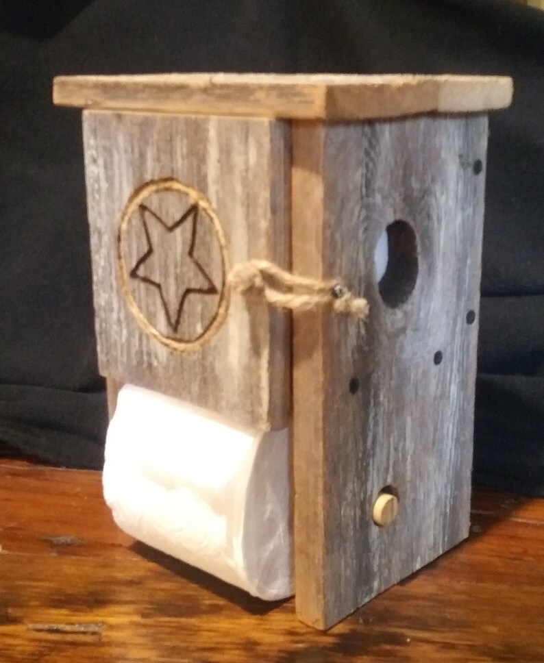Rustic Outhouse Toilet Paper Holder & 1 Roll Storage Etsy