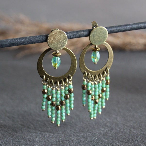 MONA *** bohemian earrings, ethnic earrings, turquoise jewelry, ethnic jewelry, bohemian jewelry, women's gift