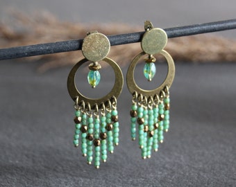 MONA *** bohemian earrings, ethnic earrings, turquoise jewelry, ethnic jewelry, bohemian jewelry, women's gift