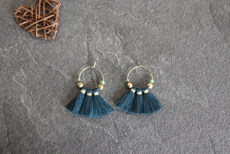 tassels teal hoop earrings tassel earrings hoop earrings tassels small hoop earrings