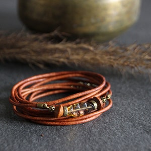 SALY Boho leather bracelet, camel leather bracelet, women's leather bracelet, women's bracelet, leather cuff bracelet, original leather bracelet image 3