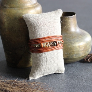 SALY Boho leather bracelet, camel leather bracelet, women's leather bracelet, women's bracelet, leather cuff bracelet, original leather bracelet image 10