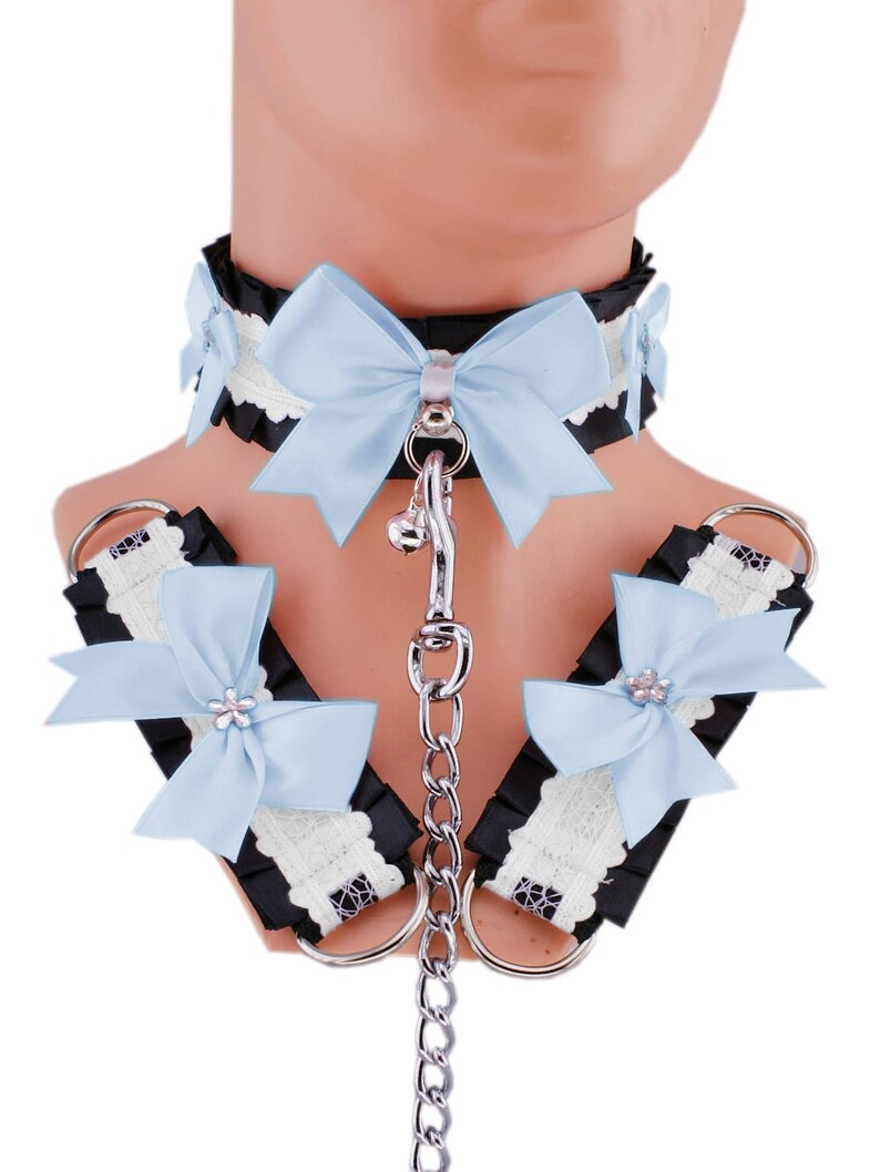 Pink Collar Set Kitten Play Collar Cuffs and Leash Choker Etsy